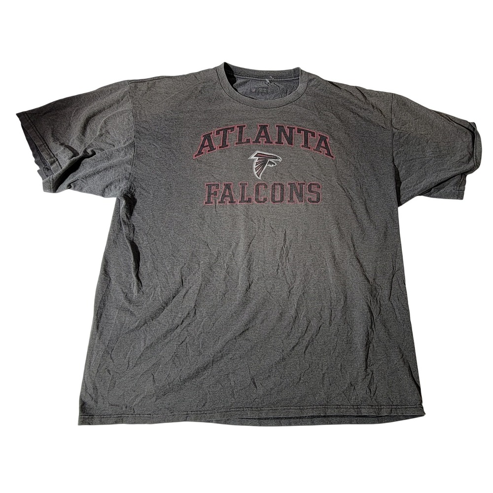 NFL Team Apparel Atlanta Falcons T-Shirt Mens 2XL Charcoal Grey Graphic Tee